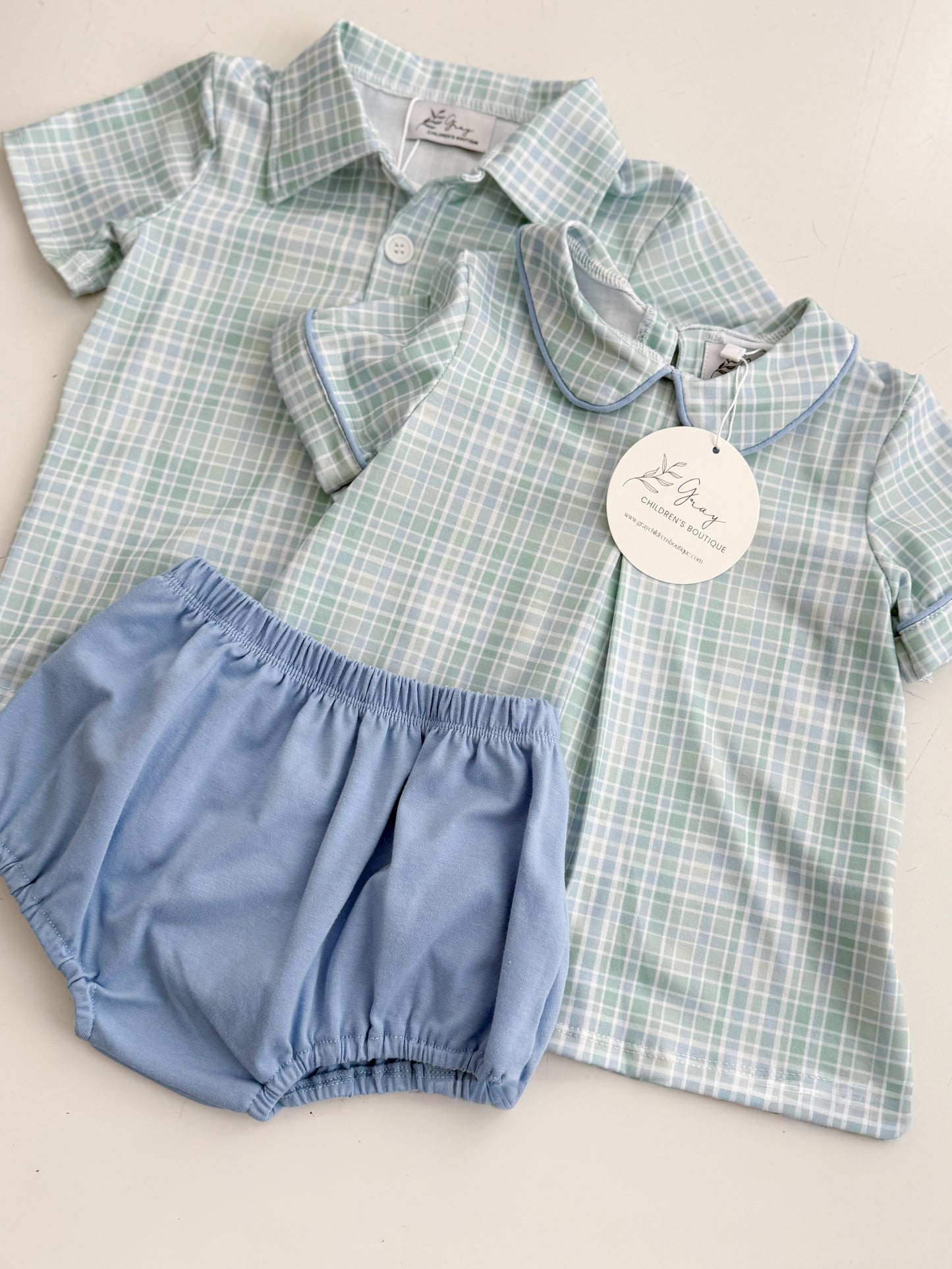Lincoln Plaid Bloomer Set