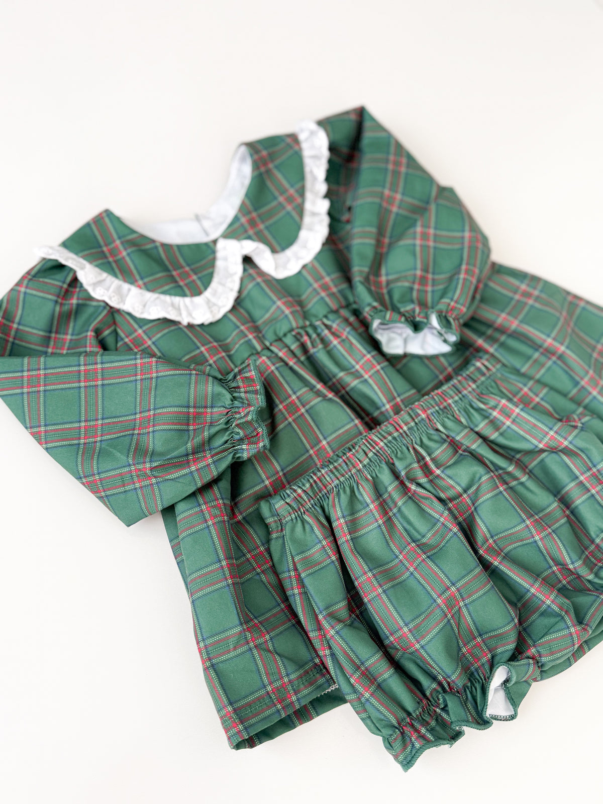 Penny Christmas Plaid Bloomer Set