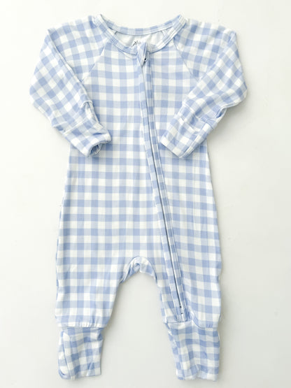 Sky Gingham Bamboo Zippy