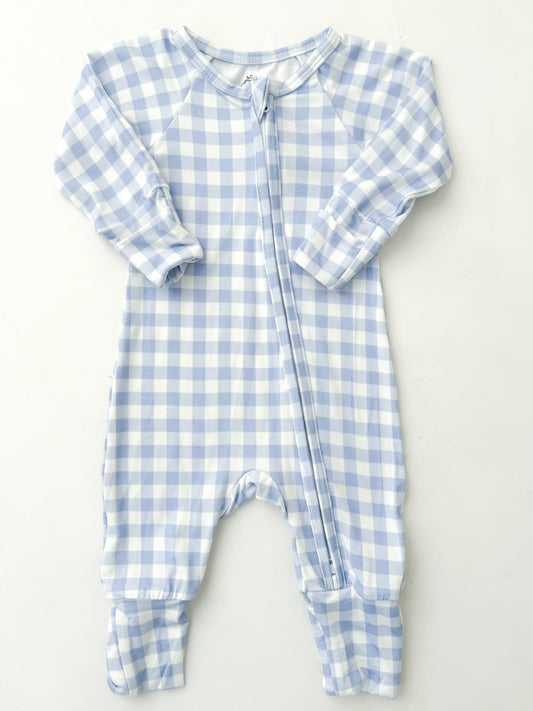 Sky Gingham Bamboo Zippy
