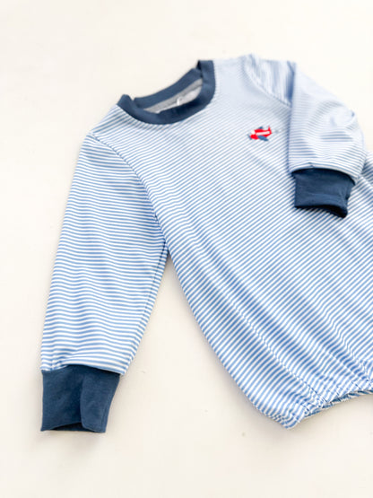 Striped Airplane Long Sleeve Bubble