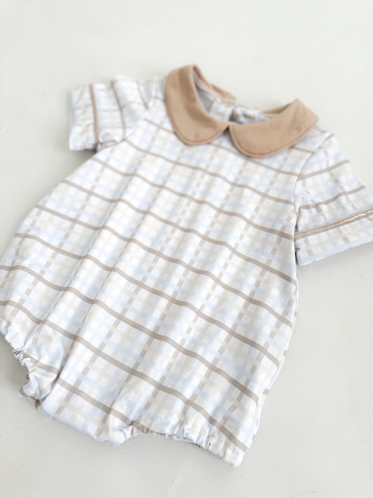 Teddy Plaid Boys Bubble