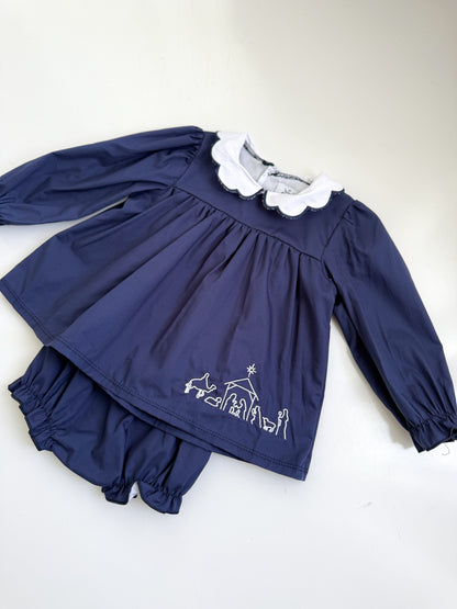 Nativity Scene Girls Bloomer Set