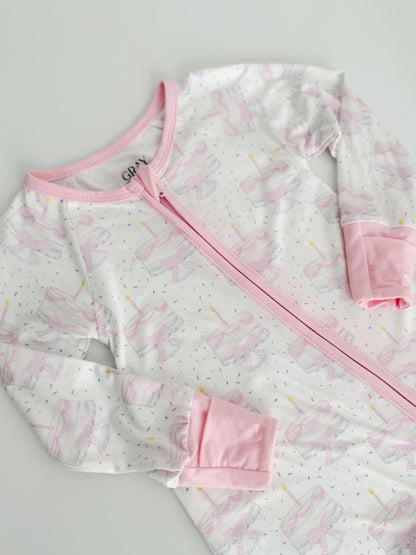 Happy Birthday Bamboo Romper - Pink