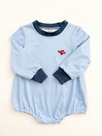 Striped Airplane Long Sleeve Bubble