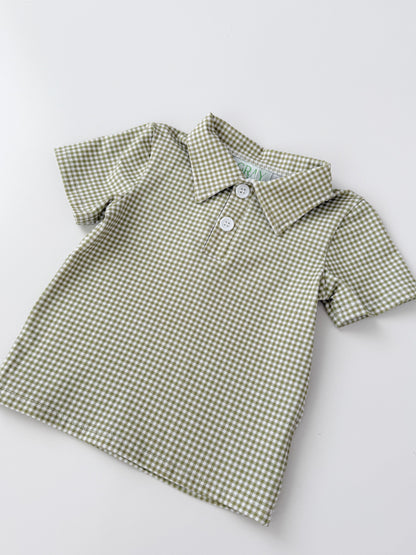 Paxton Green Gingham Polo