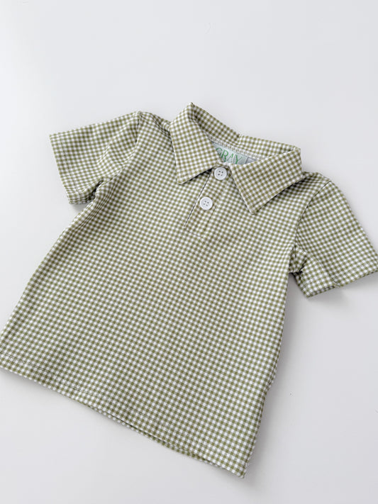 Paxton Green Gingham Polo