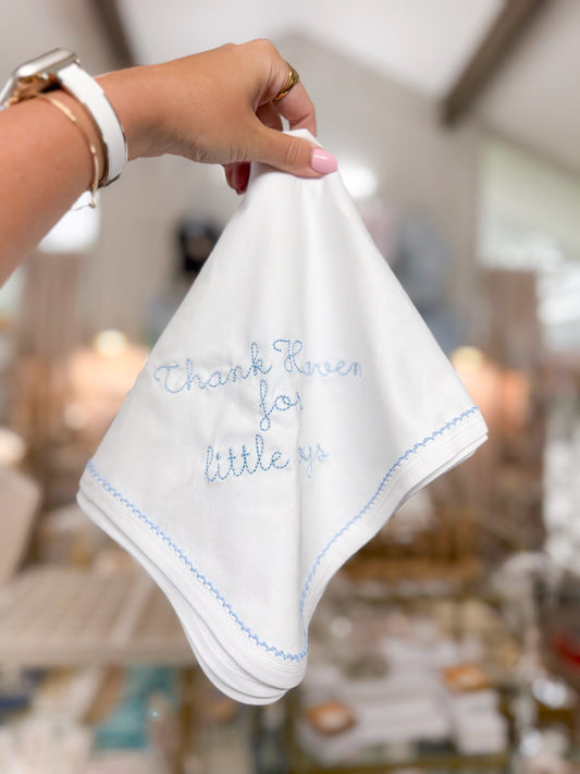 Thank Heaven Picot Receiving Blanket