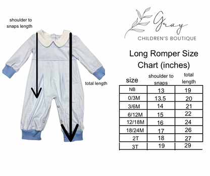Jax Blue Gingham Long Romper