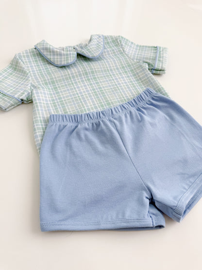 Lincoln Plaid Boys Shortie Set