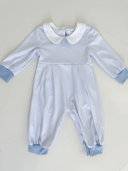 Jax Blue Gingham Long Romper