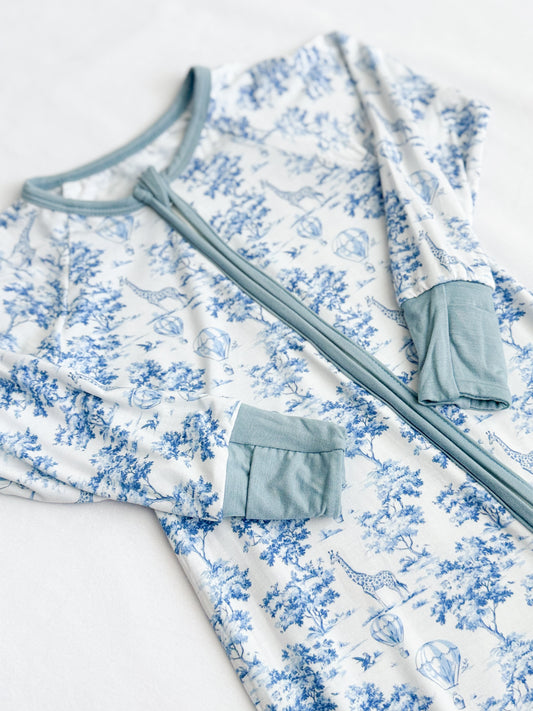 Safari Toile Bamboo Romper