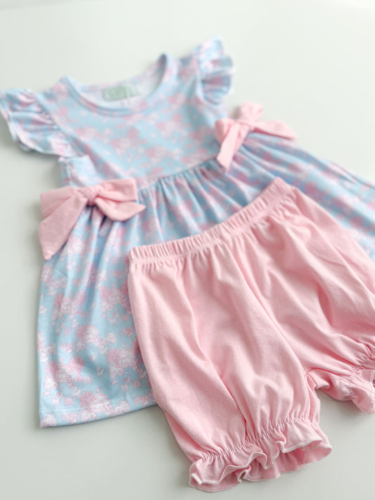 Pink Farm Toile Bloomer Short Set