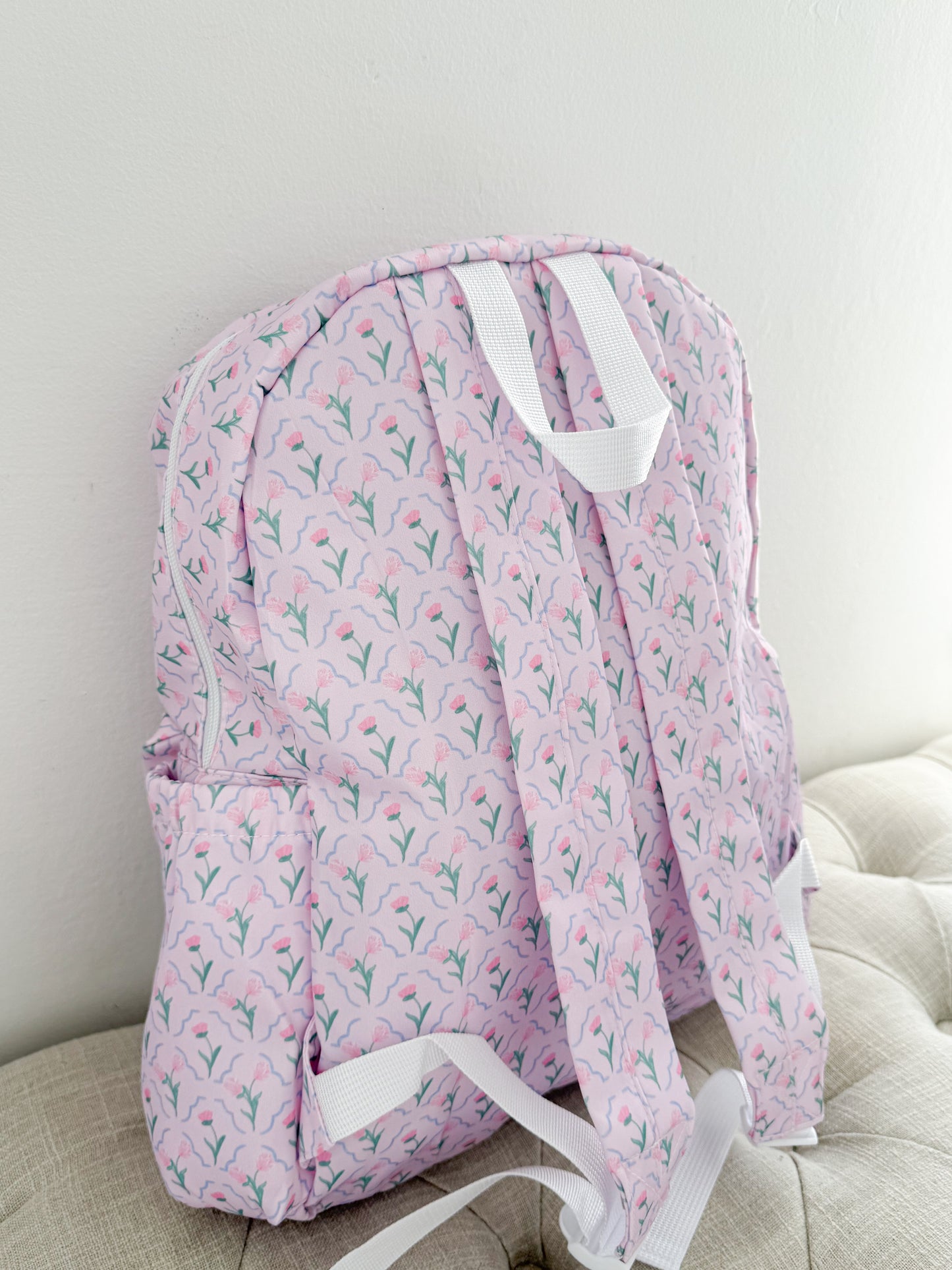 Pink Petal Floral Full Size Backpack