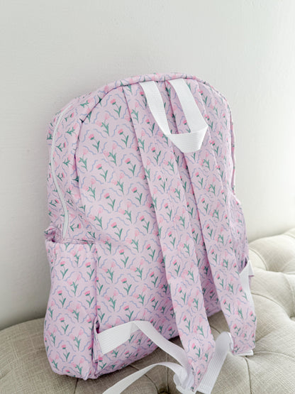 Pink Petal Floral Full Size Backpack