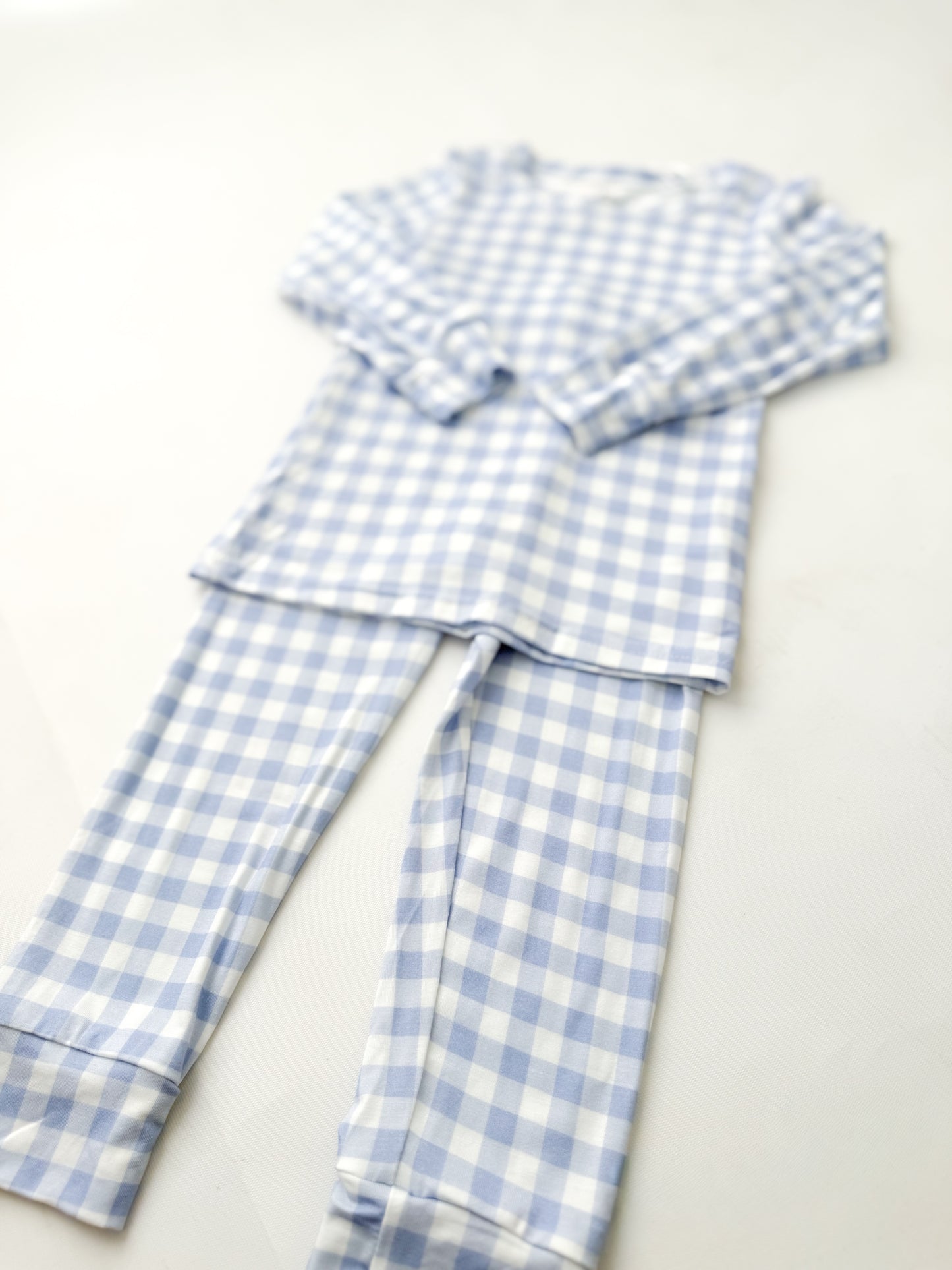 Sky Gingham Bamboo Set