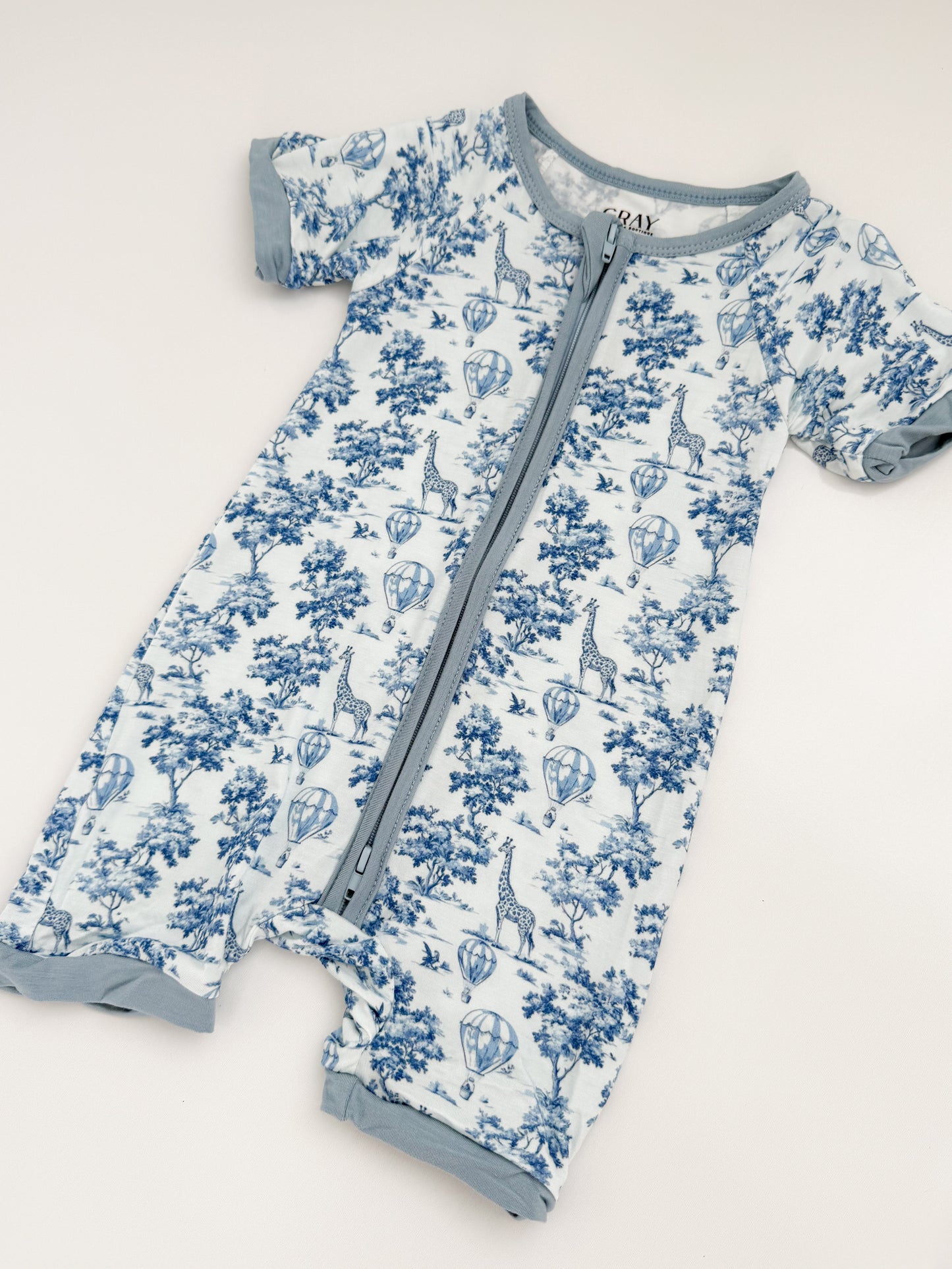 Safari Toile Bamboo Shortie Romper