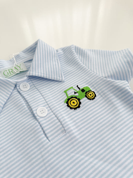 Tractor Time Polo Romper