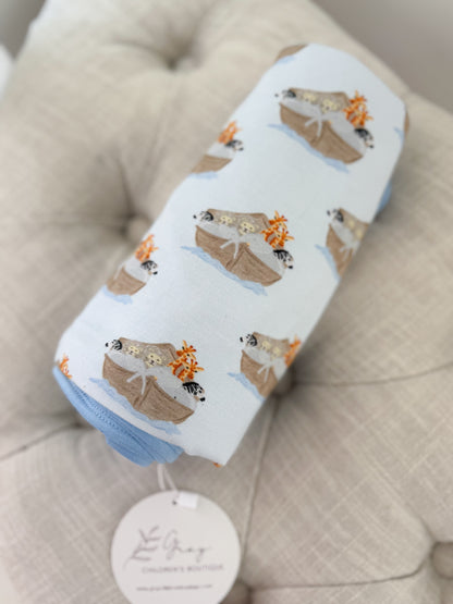 Noah's Ark Bamboo Buggy Blanket