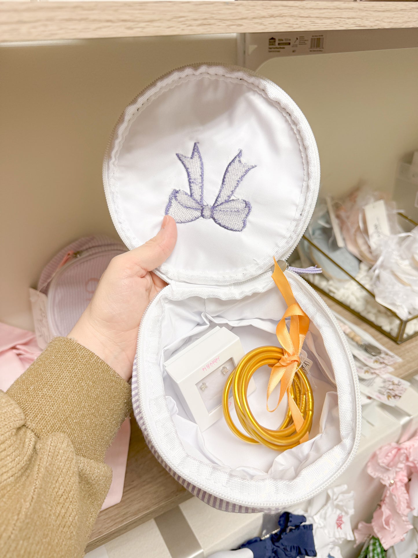 Seersucker Button Bag