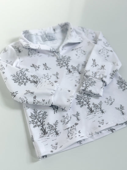 Pointer Toile Knit Quarter Zip