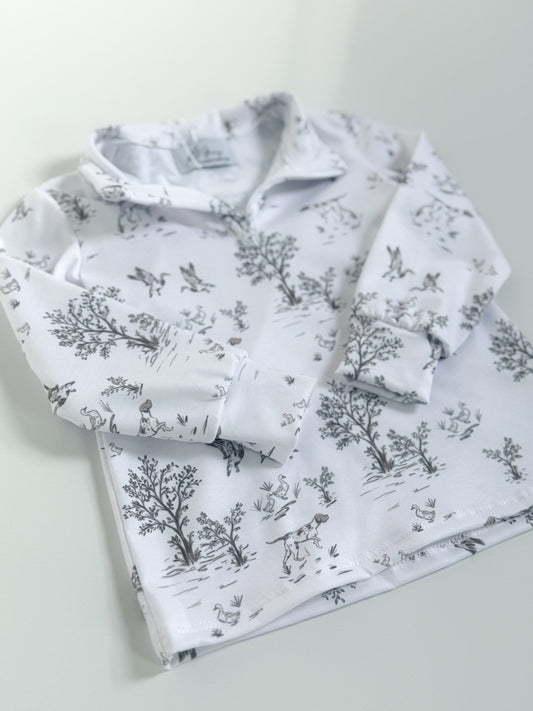 Pointer Toile Knit Quarter Zip