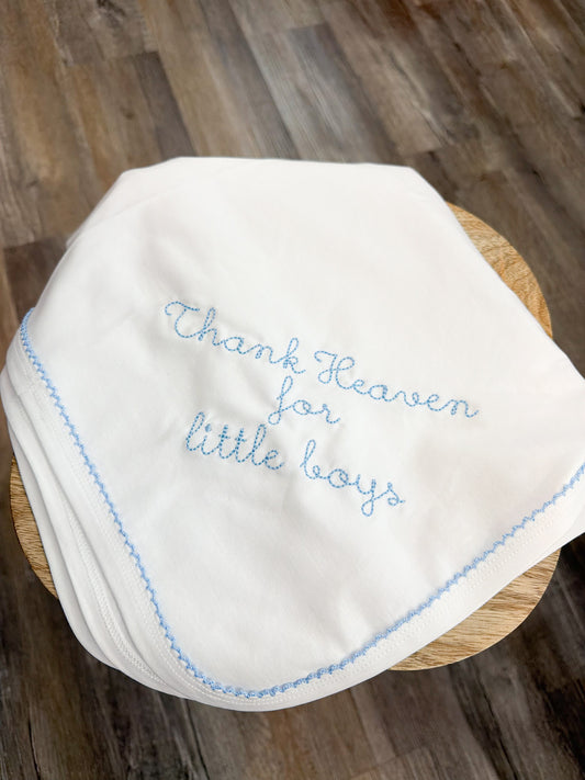 Thank Heaven Picot Receiving Blanket