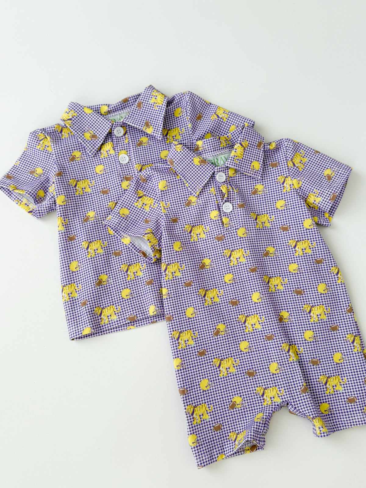 Gameday Gingham Polo Romper