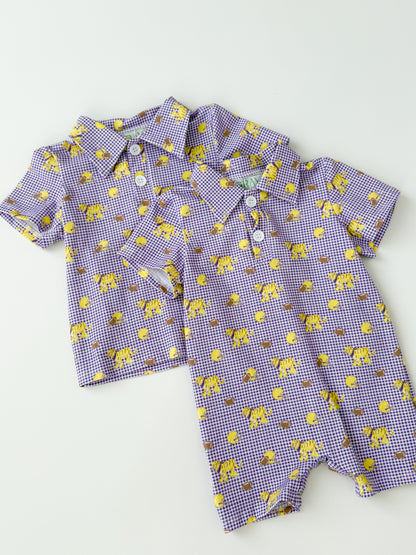 Gameday Gingham Polo Romper