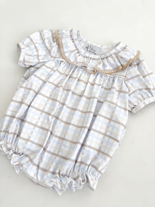 Teddy Plaid Girls Bubble