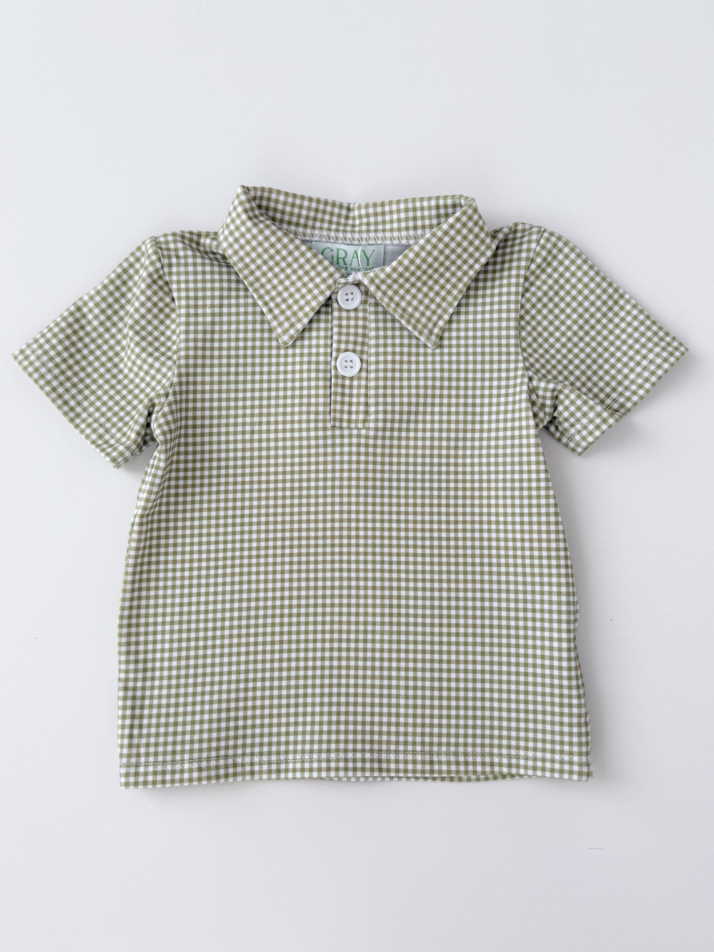 Paxton Green Gingham Polo