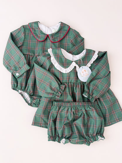 Penny Christmas Plaid Bloomer Set