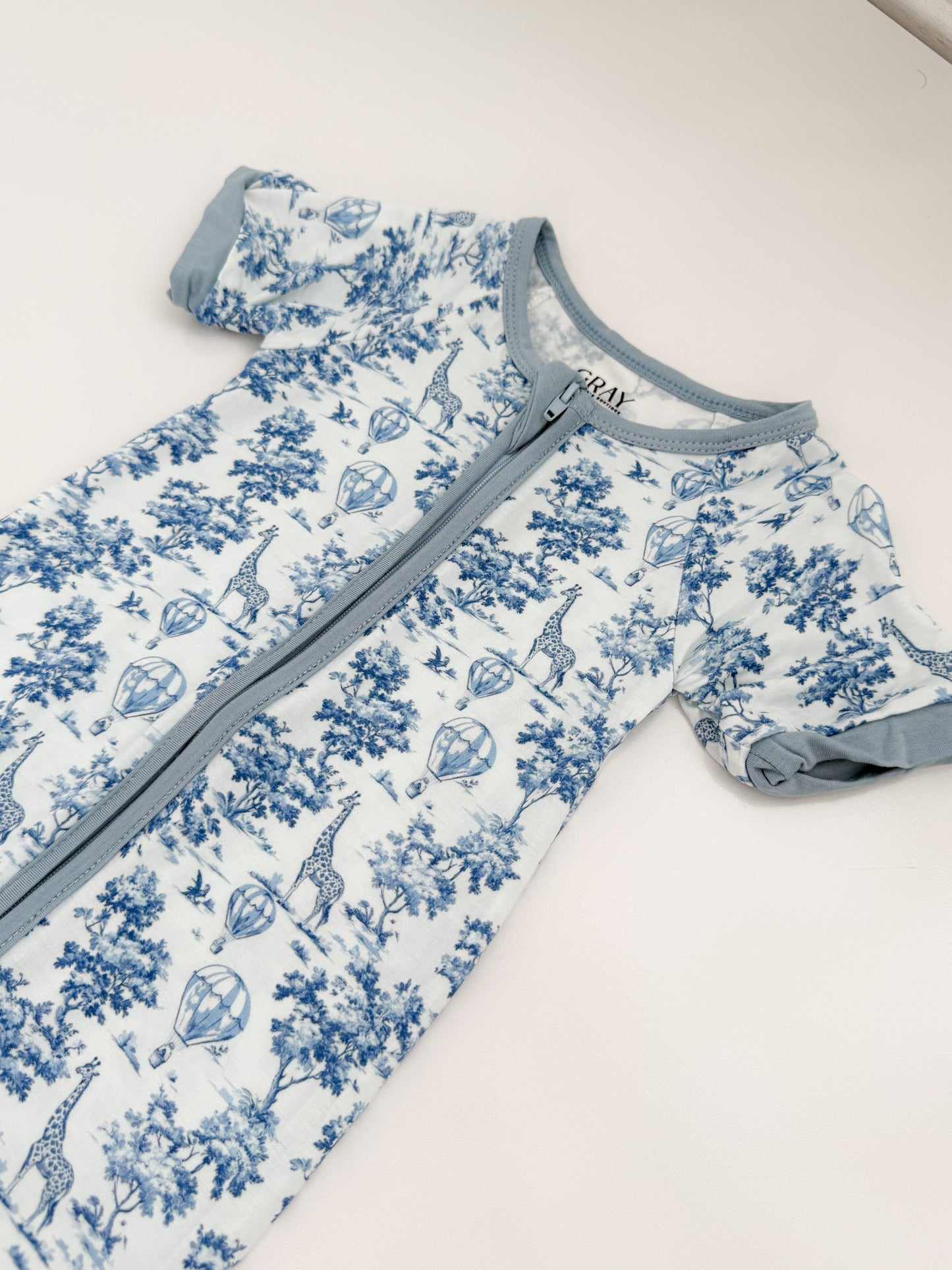 Safari Toile Bamboo Shortie Romper