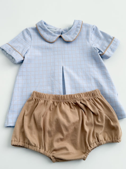 Abel Plaid Bloomer Set