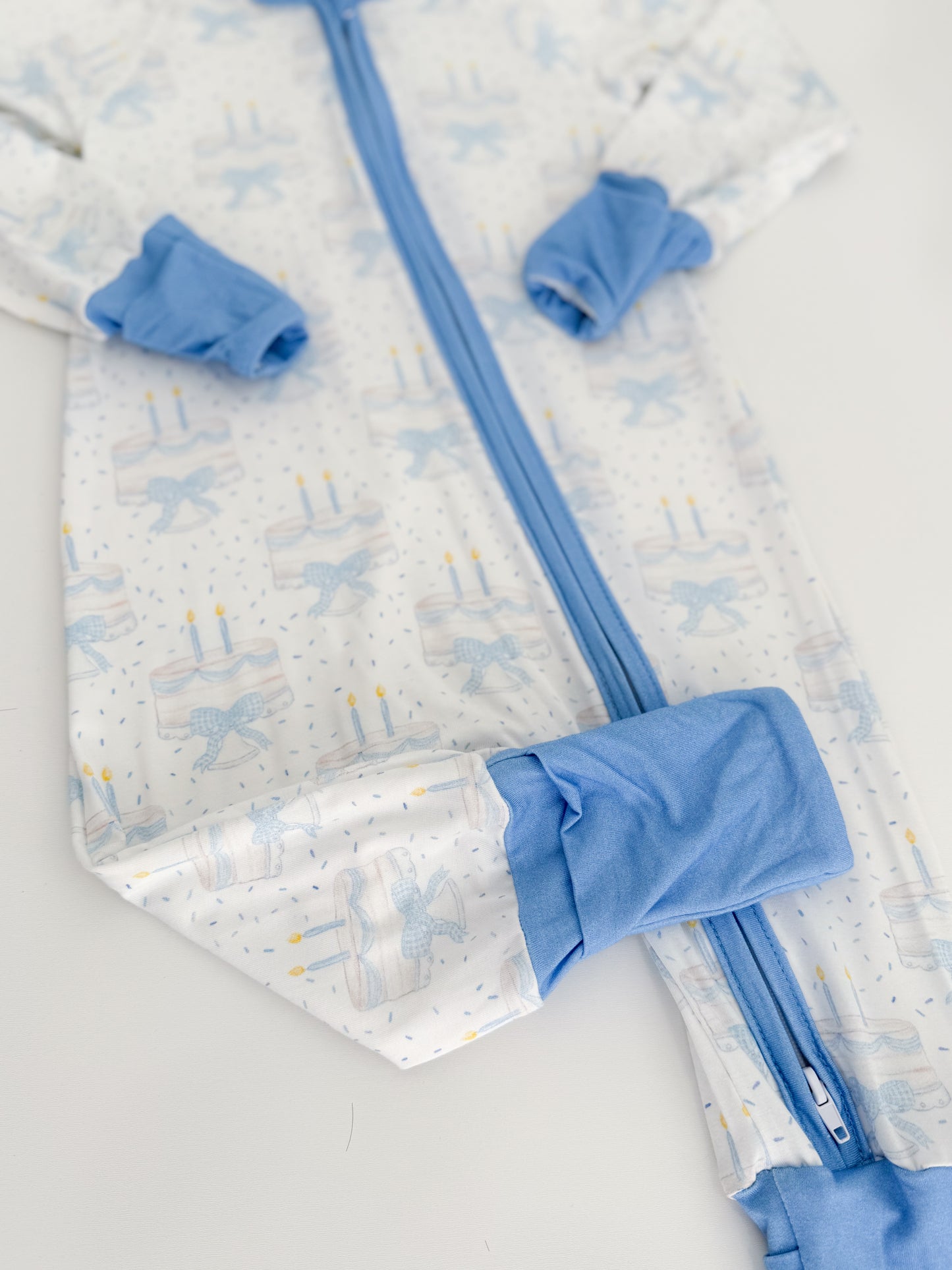 Happy Birthday Bamboo Romper - Blue