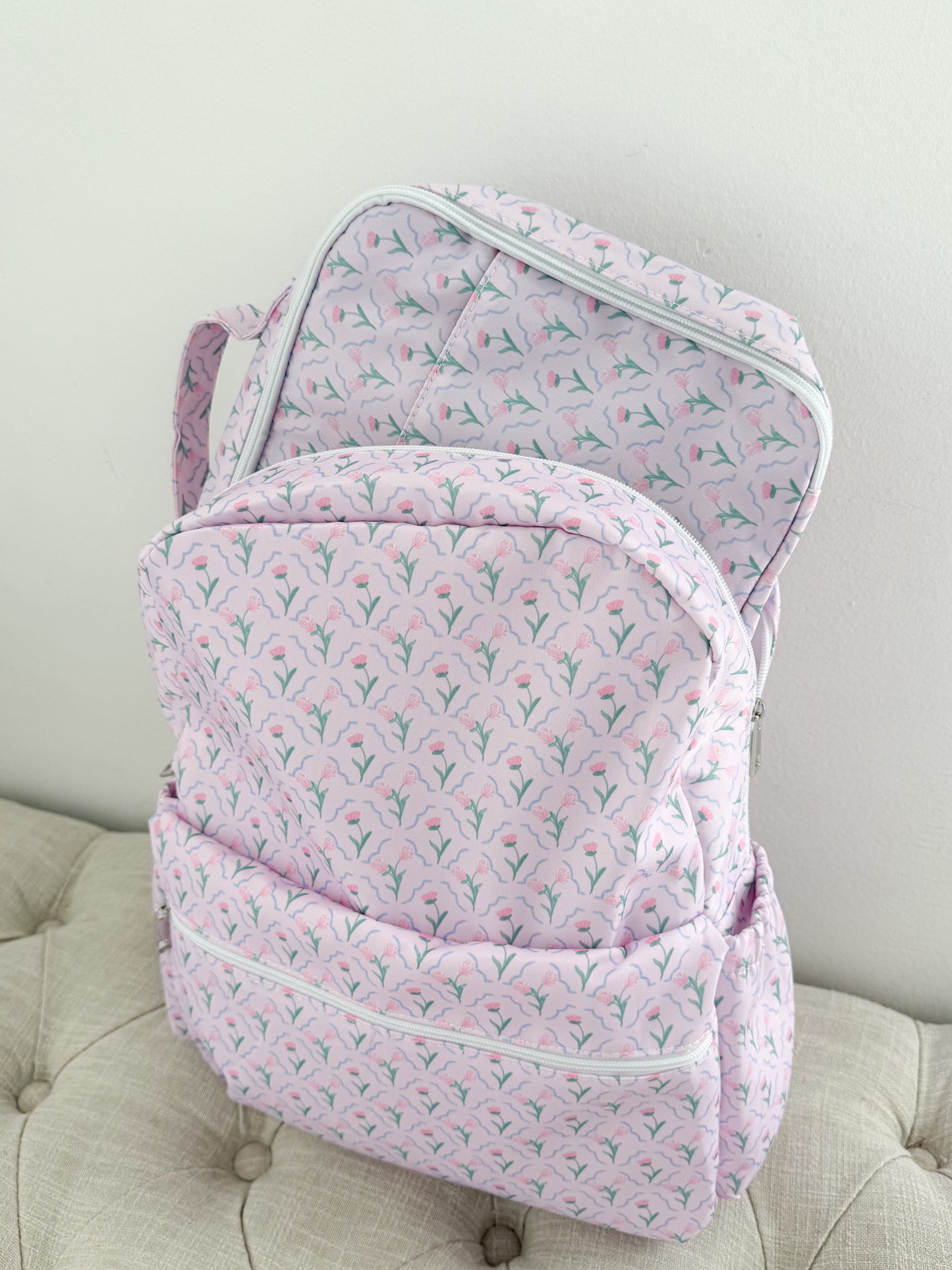 Pink Petal Floral Full Size Backpack
