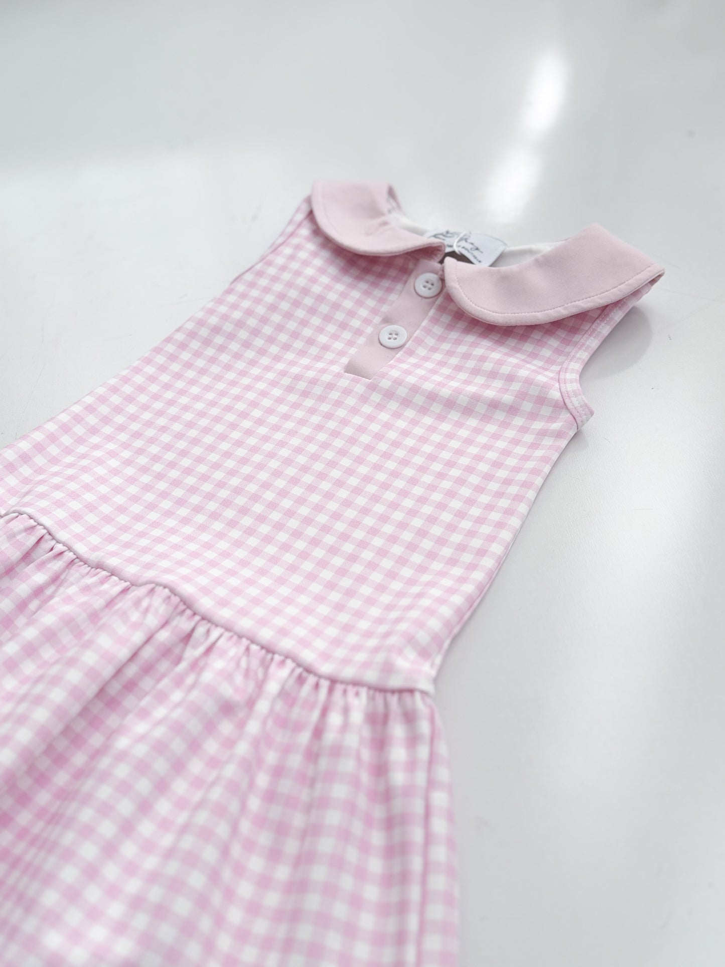 Pink Gingham Yoga Dress