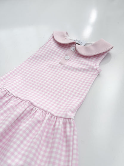 Pink Gingham Yoga Dress