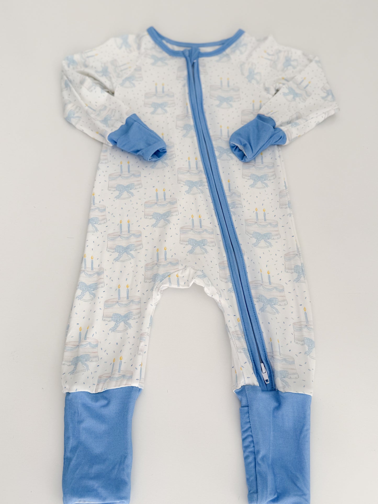 Happy Birthday Bamboo Romper - Blue