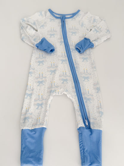Happy Birthday Bamboo Romper - Blue