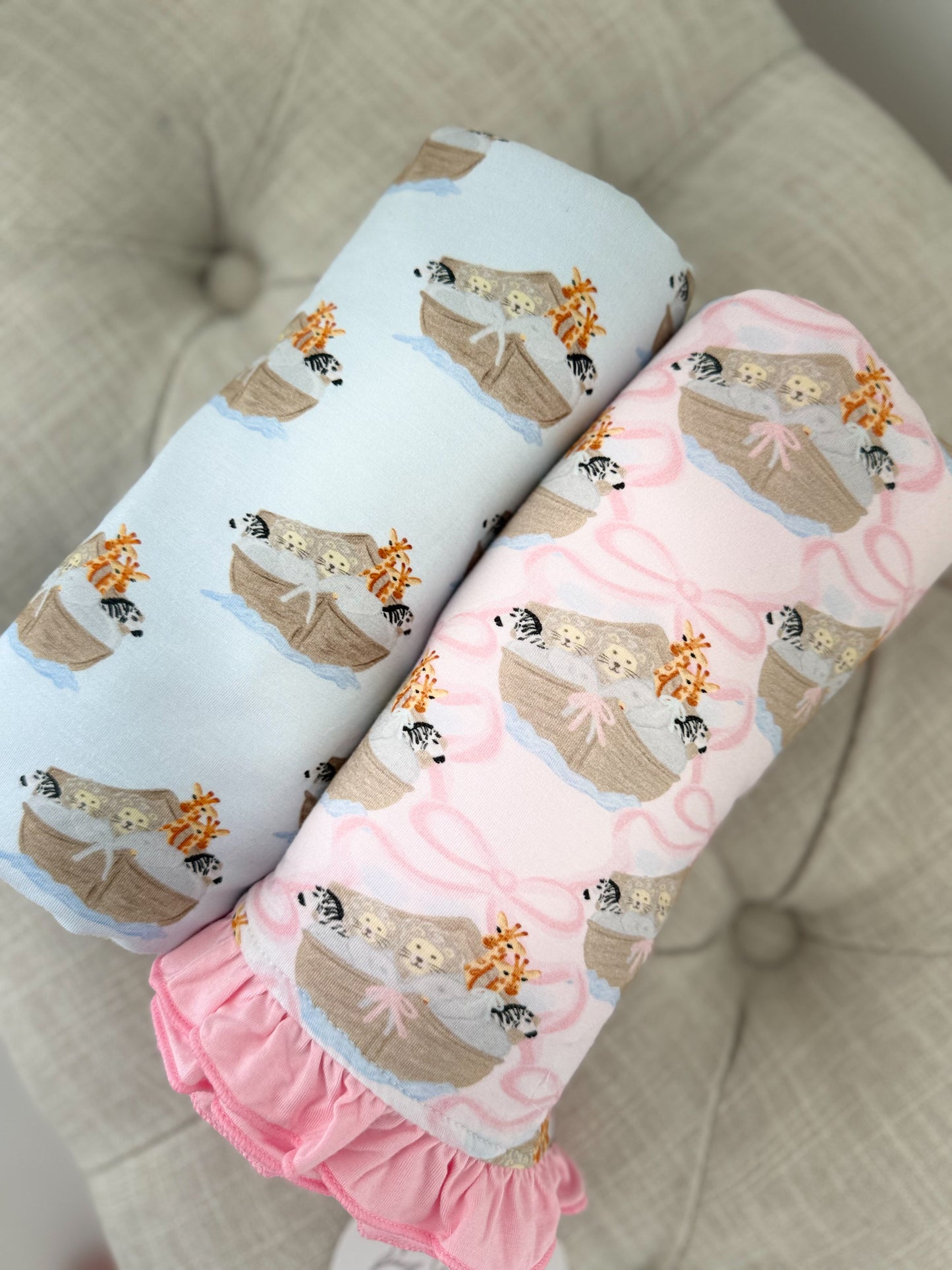 Noah's Ark Bamboo Buggy Blanket