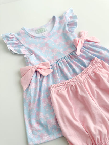 Pink Farm Toile Bloomer Short Set