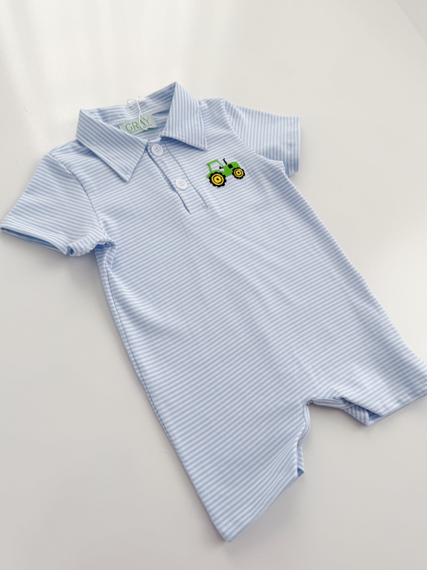 Tractor Time Polo Romper