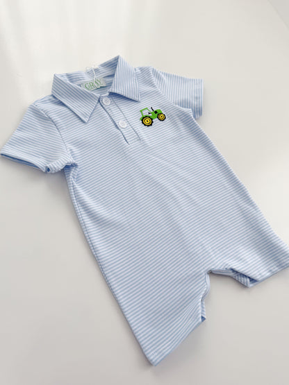 Tractor Time Polo Romper