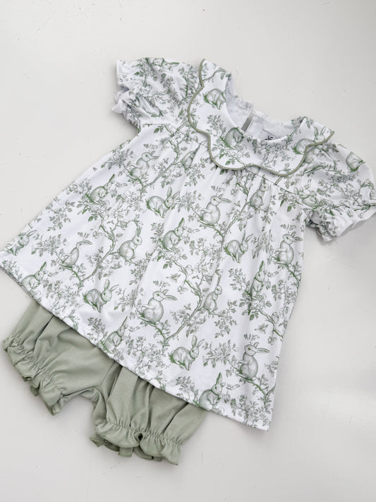 Bunny Toile Bloomer Short Set