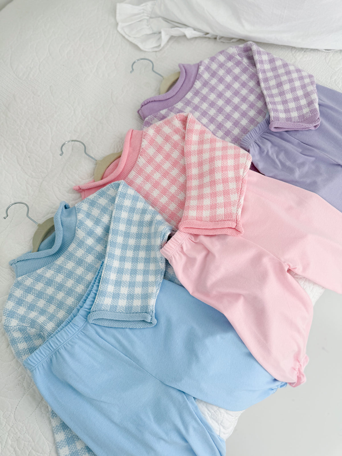 Purple Gingham Roll Neck Sweater