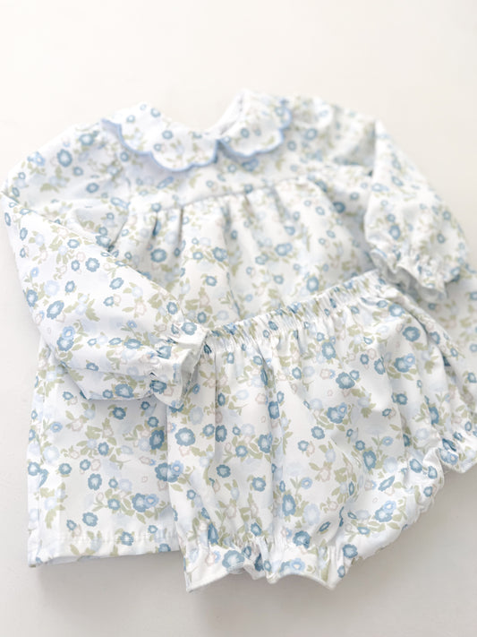 Eldey Floral Scallop Collar Bloomer Set