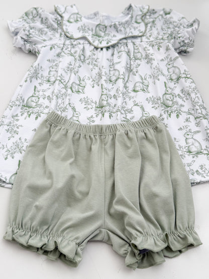Bunny Toile Bloomer Short Set