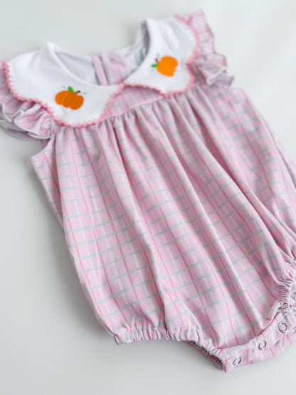 Pink Pumpkin Plaid Bubble