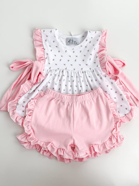 Rosebud Ruffle Short Set